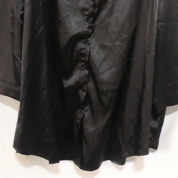 PRETTYLITTLETHING | size 18 | Elegant Black Satin Button-Up Top - Picture 8 of 14